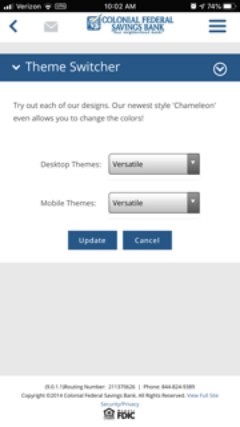 Screenshot of App Theme Switcher Page
